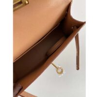 Hermes Women Mini Kelly 20 Bag in Togo Leather with Gold Hardware-Brown (6)