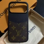 Louis Vuitton LV Unisex Apple IPhone Bumper Pallas Brown Monogram Canvas Black Calf Leather