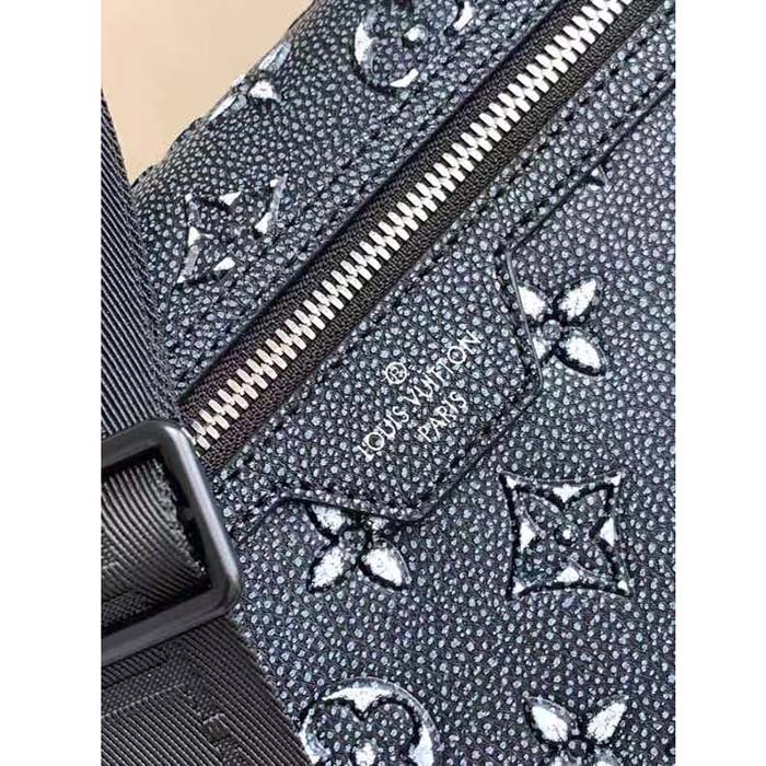 Louis Vuitton LV Unisex Archy Messenger MM Bag Black Charcoal Cowhide Leather (3)