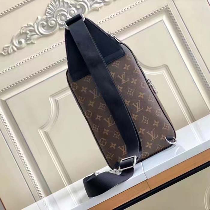 Louis Vuitton LV Unisex Avenue Sling Bag Brown Monogram Macassar Coated Canvas Cowhide (4)