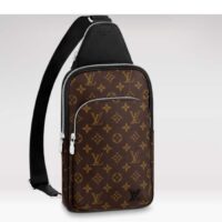 Louis Vuitton LV Unisex Avenue Sling Bag Brown Monogram Macassar Coated Canvas Cowhide (8)