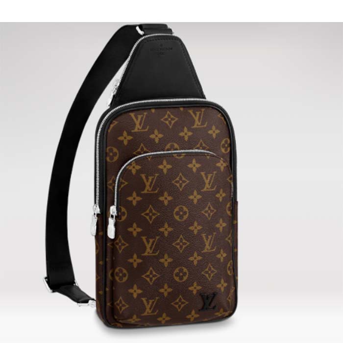 Louis Vuitton Avenue Sling Bag Monogram Macassar Brown in Coated Canvas  with Black-tone - US