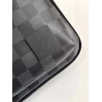 Louis Vuitton LV Unisex Avenue Sling Bag Grey Damier Graphite Coated Canvas Cowhide (10)