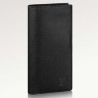 Louis Vuitton LV Unisex Brazza Wallet Taïga Leather Discreetly Stamped LV Initials