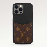 Louis Vuitton LV Unisex Bumper Pallas Iphone 13 Pro Max Black Calf Leather (1)