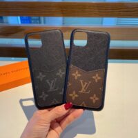 Louis Vuitton LV Unisex Bumper Pallas Iphone 13 Pro Max Black Calf Leather (1)