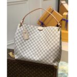 Louis Vuitton LV Unisex Graceful MM Hobo Rose Ballerine Pink Damier Azur Coated Canvas - Image 2
