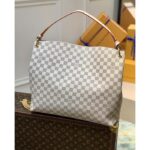Louis Vuitton LV Unisex Graceful MM Hobo Rose Ballerine Pink Damier Azur Coated Canvas - Image 3