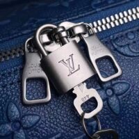 Louis Vuitton LV Unisex Keepall Bandoulière 50 Weekend Bag Denim Blue Cowhide Leather (2)