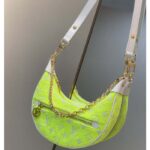 Louis Vuitton LV Unisex Loop Half-Moon Baguette Bag Yellow Monogram Jacquard Velvet - Image 2