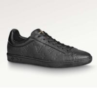 Louis Vuitton LV Unisex Luxembourg Sneaker Monogram Embossed Grained Calf Leather Black Rubber (11)