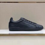 Louis Vuitton LV Unisex Luxembourg Sneaker Monogram Embossed Grained Calf Leather Black Rubber - Image 2