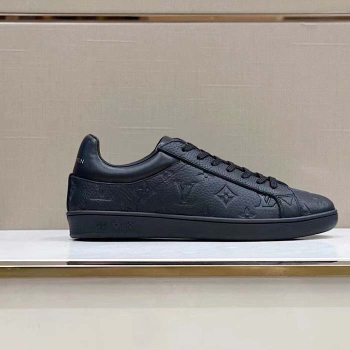 Louis Vuitton Black Monogram Embossed Leather Luxembourg Sneakers