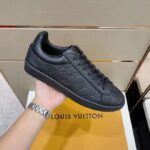 Louis Vuitton LV Unisex Luxembourg Sneaker Monogram Embossed Grained Calf Leather Black Rubber - Image 7