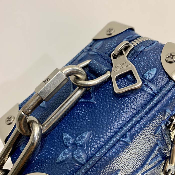 Louis Vuitton LV Unisex Mini Soft Trunk Denim Blue Cowhide Leather (11)