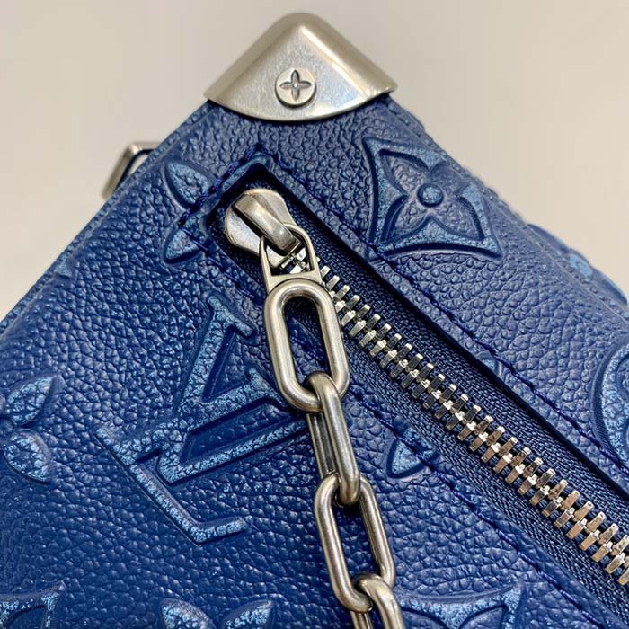 Louis Vuitton LV Unisex Mini Soft Trunk Denim Blue Cowhide Leather (4)