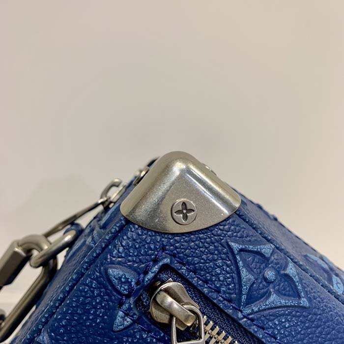 Louis Vuitton LV Unisex Mini Soft Trunk Denim Blue Cowhide Leather (9)