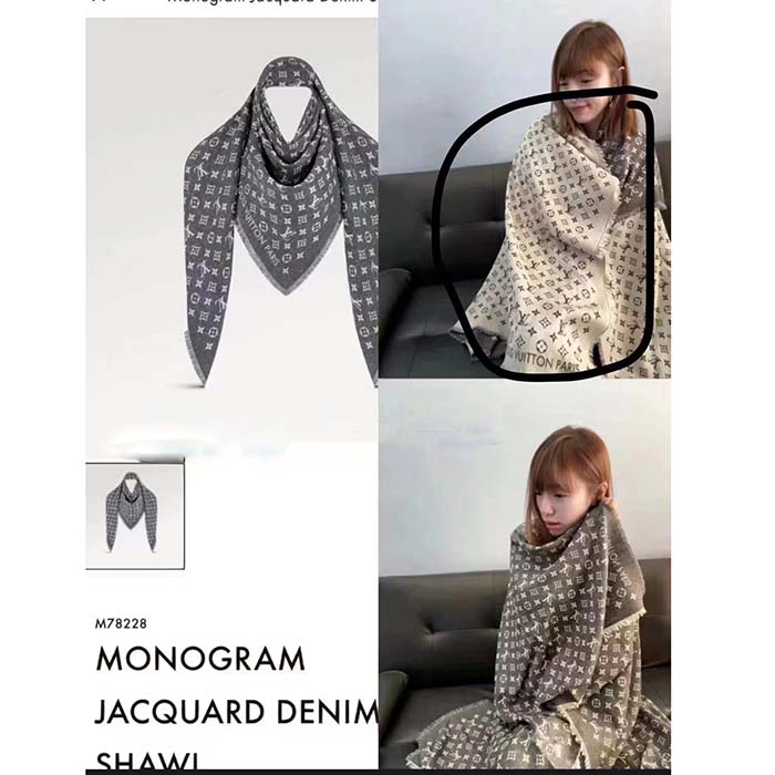 Monogram Jacquard Denim Shawl - Luxury Shawls and Stoles - Accessories, Women M78228