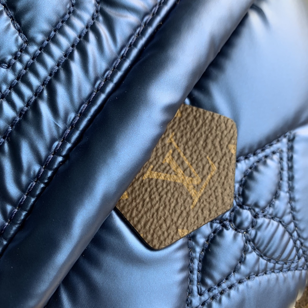 Louis Vuitton LV Unisex Pillow Palm Springs Mini Backpack Navy Blue Recycled Metallic Nylon (11)