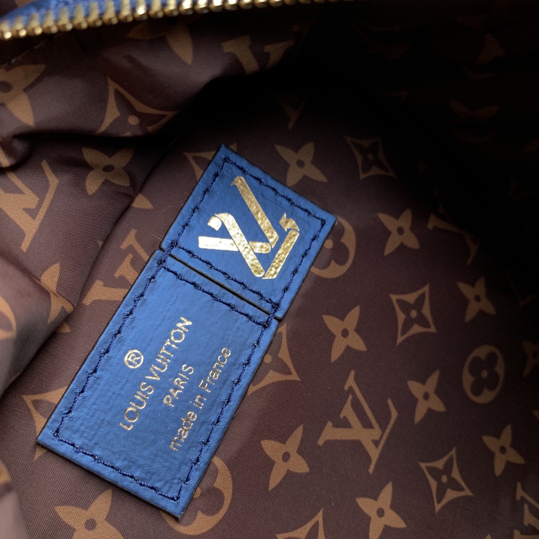 Louis Vuitton LV Unisex Pillow Palm Springs Mini Backpack Navy Blue Recycled Metallic Nylon (3)