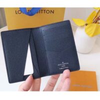 Louis Vuitton LV Unisex Pocket Organizer Acajou Navy Blue Taiga Cowhide Leather (1)