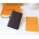 Louis Vuitton LV Unisex Pocket Organizer Acajou Navy Blue Taiga Cowhide Leather - immagine 2
