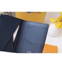 Louis Vuitton LV Unisex Pocket Organizer Acajou Navy Blue Taiga Cowhide Leather (1)