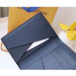 Louis Vuitton LV Unisex Pocket Organizer Acajou Navy Blue Taiga Cowhide Leather - immagine 8