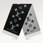 Écharpe unisexe Louis Vuitton LV Reykjavik en cachemire doux noir à motif monogramme