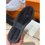 Louis Vuitton LV Unisex Rivoli Sneaker Black Mini Monogram Embossed Calf Leather Rubber - Imagen 7