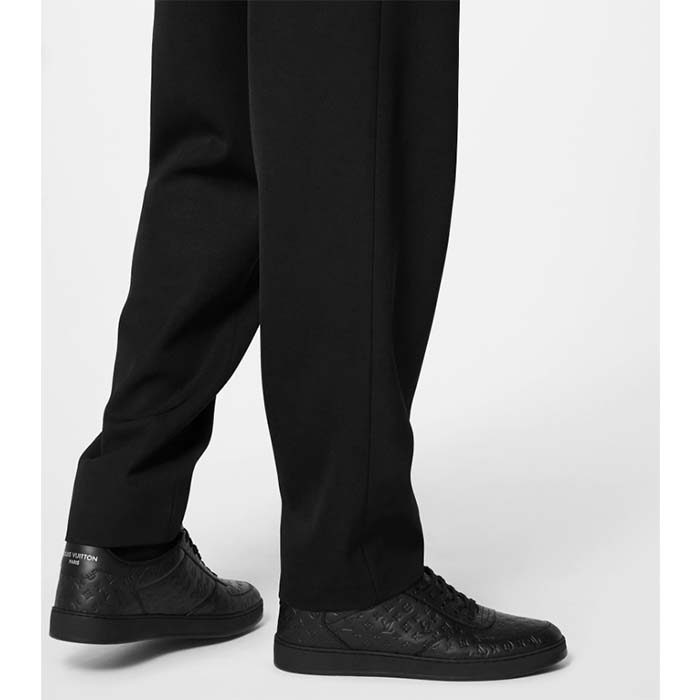 Louis Vuitton LV Unisex Rivoli Sneaker Black Mini Monogram Embossed Calf Leather Rubber (5)