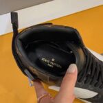 Louis Vuitton LV Unisex Rivoli Sneaker Boot Black Brown Calf Leather Monogram Canvas - Image 9