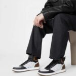 Louis Vuitton LV Unisex Rivoli Sneaker Boot Black Brown Calf Leather Monogram Canvas - Image 14