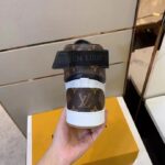 Louis Vuitton LV Unisex Rivoli Sneaker Boot Black Brown Calf Leather Monogram Canvas - Image 7