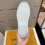 Louis Vuitton LV Unisex Rivoli Sneaker Boot Silver White Calf Leather Monogram Canvas - Bild 10