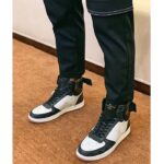 Louis Vuitton LV Unisex Rivoli Sneaker Boot Black Brown Calf Leather Monogram Canvas - Image 12