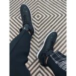 Louis Vuitton LV Unisex Rivoli Sneaker Boot Black Calf Leather Monogram Metallic Canvas - Image 11