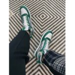 Louis Vuitton LV Unisex Rivoli Sneaker Boot Green Calf Leather Monogram Metallic Canvas - Image 14