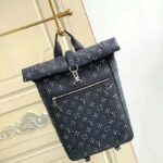 Louis Vuitton LV Unisex Roll Top Backpack Black Charcoal Cowhide Leather - Image 2