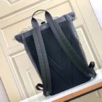 Louis Vuitton LV Unisex Roll Top Backpack Black Charcoal Cowhide Leather - Image 4