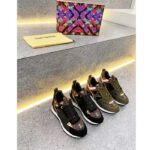 Louis Vuitton LV Unisex Run Away Sneaker Khaki Green Suede Calf Leather Monogram - Imagen 6