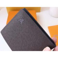 Louis Vuitton LV Unisex Slender Wallet Embossed Taiga Leather Acajou Navy Blue (2)