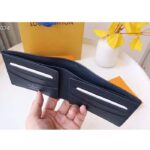Louis Vuitton LV Unisex Slender Wallet Embossed Taiga Leather Acajou Navy Blue – Image 6