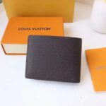 Louis Vuitton LV Unisex Slender Wallet Embossed Taiga Leather Acajou Navy Blue – Image 2