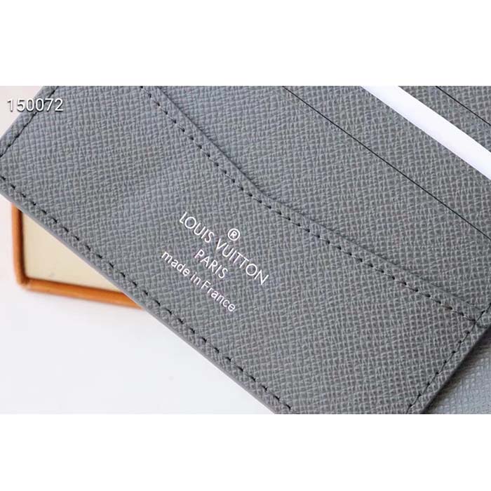 Louis Vuitton Taiga Dark Grey Leather Coin Pouch Wallet — Roots