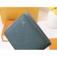 Louis Vuitton LV Unisex Slender Wallet Embossed Taiga Leather Epicea Glacier Cowhide (9)