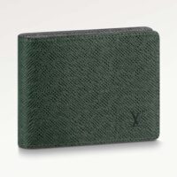 Louis Vuitton LV Unisex Slender Wallet Embossed Taiga Leather Epicea Glacier Cowhide (9)