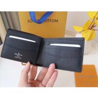 Louis Vuitton LV Unisex Slender Wallet Embossed Taiga Leather Glacier Black Cowhide (4)