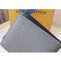 Louis Vuitton LV Unisex Slender Wallet Embossed Taiga Leather Glacier Black Cowhide (4)