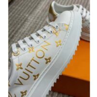 Louis Vuitton LV Unisex Time Out Sneaker Gold Monogram Debossed Calf Leather (4)